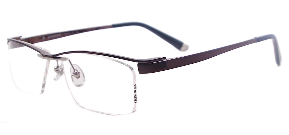 Men Titanium Brow Line Eyeglass Frame